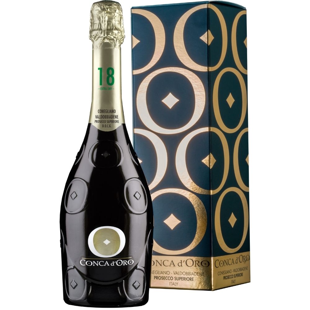 Игристое вино Conca d'Oro Prosecco Superiore Millesimato Conegliano Valdobbiadene Extra Dry (gift box)