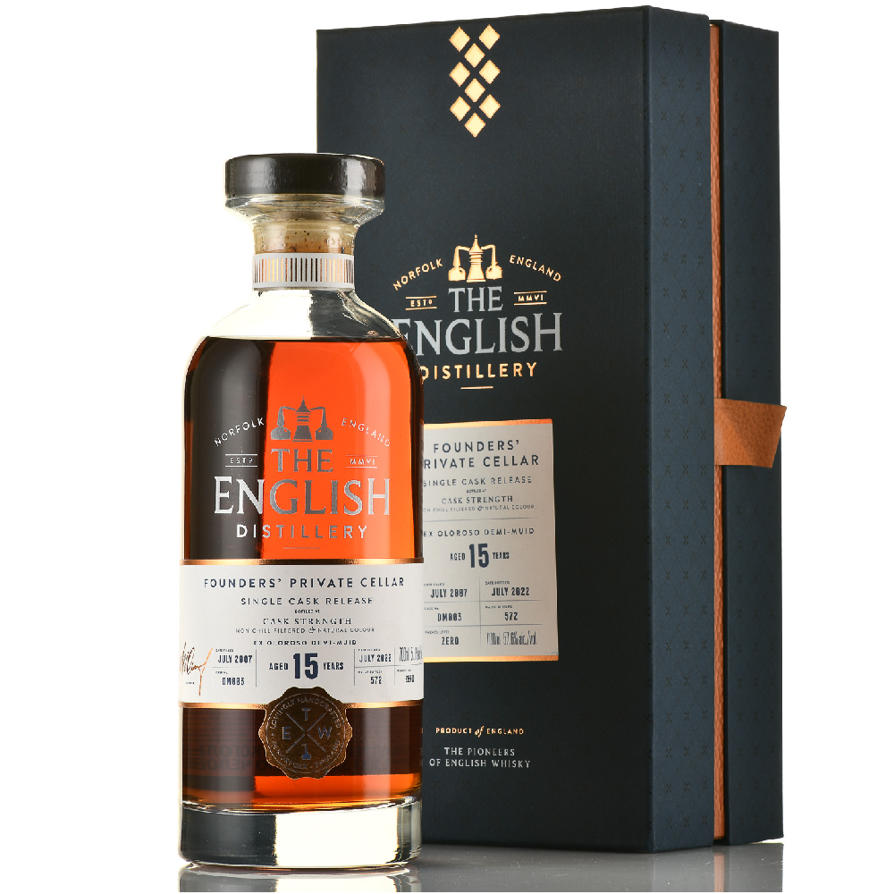 Однобочковой виски English Single Malt Founders Private Cellar Single Cask Release 15 Year Old (gift box)